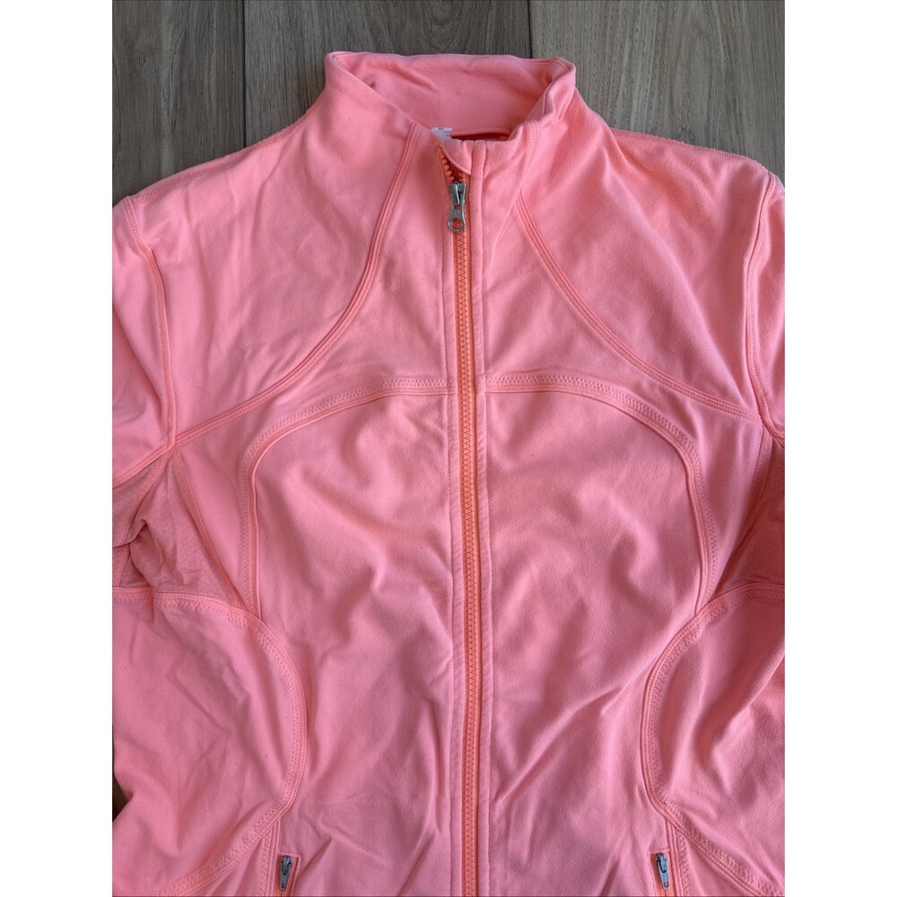 LULULEMON sz 12 DEFINE Jacket SUNNY CORAL Tangerine Peach Athletic Stretch *Luon - Picture 2 of 9